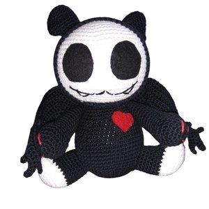 Jack Skellington Amigurumi Crochet Halloween Bat Voodoo Pin Cushion 6 Inch Plush